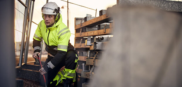 Fristads Hogezichtbaarheids stretch shelljack klasse 2 4690 Hi-vis geel/zwart