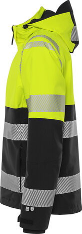 Fristads Hogezichtbaarheids stretch shelljack klasse 2 4690 Hi-vis geel/zwart