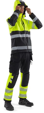 Fristads Hogezichtbaarheids stretch shelljack klasse 2 4690 Hi-vis geel/zwart