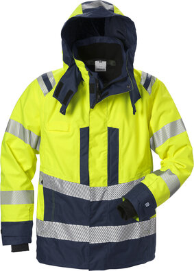 Fristads High vis airtech&reg; shelljack klasse 3 4515 Hi-vis geel/marineblauw