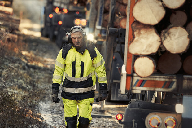 Fristads High vis airtech&reg; shelljack klasse 3 4515 Hi-vis geel/zwart