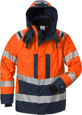 Fristads High vis airtech&reg; shelljack klasse 3 4515 Hi-vis oranje/marineblauw