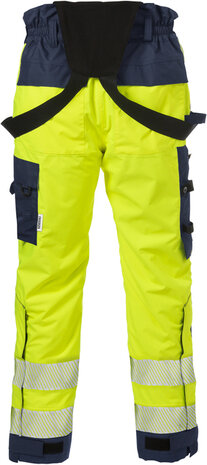 Fristads High vis airtech&reg; shellbroek klasse 2 2515 Hi-vis geel/marineblauw