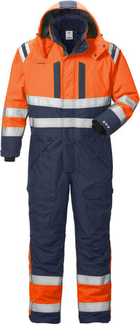 Fristads High vis airtech&reg; winteroverall klasse 3 8015 Hi-vis oranje/marineblauw