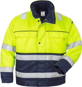 Fristads High vis winterjack klasse 3 444 Hi-vis geel/marineblauw