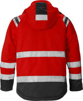 Fristads High vis winterjack klasse 3 4043 Hi-vis rood/zwart