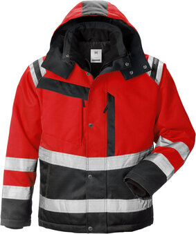 Fristads High vis winterjack klasse 3 4043 Hi-vis rood/zwart