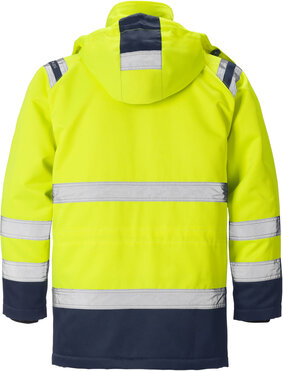 Fristads High vis winterparka klasse 3 4042 Hi-vis geel/marineblauw