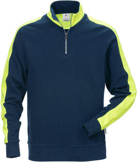 Fristads Sweatshirt met korte rits 7449 Marineblauw