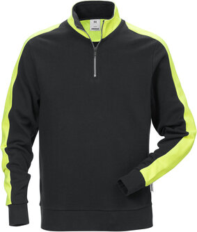 Fristads Sweatshirt met korte rits 7449 Zwart