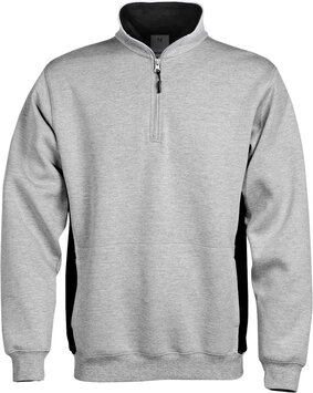 Fristads Sweatshirt met korte ritssluiting 1705 Lichtgrijs