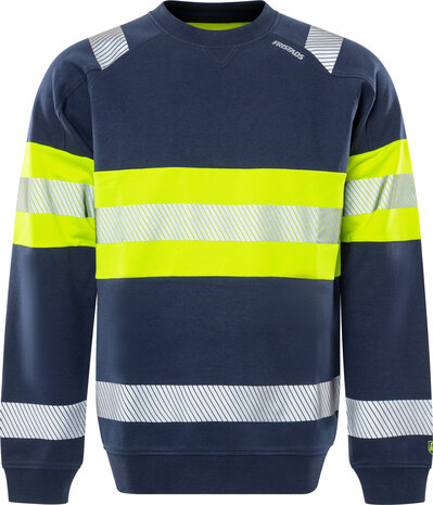 Fristads High vis sweater klasse 1 7530 Hi-Vis geel/marineblauw