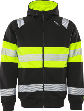Fristads High vis sweater met capuchon klasse 1 7532 Hi-Vis geel/zwart