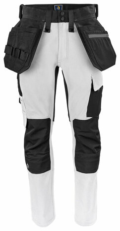Projob 5551 stretchbroek met knie- en spijkerzakken Wit