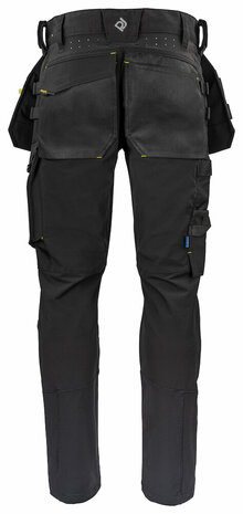 Projob 5551 stretchbroek met knie- en spijkerzakken Zwart
