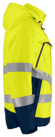 Projob 6441 gevoerde signalisatieregenjas Geel/Marine