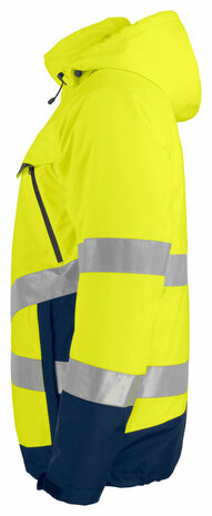 Projob 6441 gevoerde signalisatieregenjas Geel/Marine