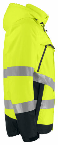 Projob 6441 gevoerde signalisatieregenjas Geel/Zwart