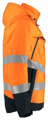 Projob 6441 gevoerde signalisatieregenjas Oranje/Zwart