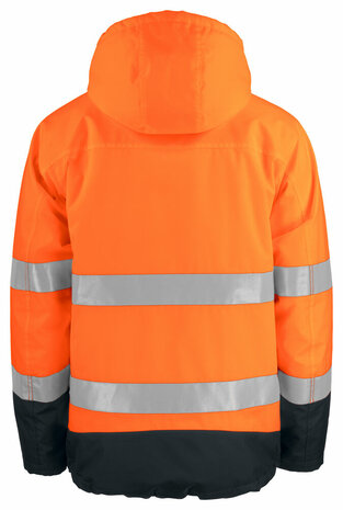 Projob 6441 gevoerde signalisatieregenjas Oranje/Zwart