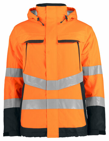 Projob 6441 gevoerde signalisatieregenjas Oranje/Zwart