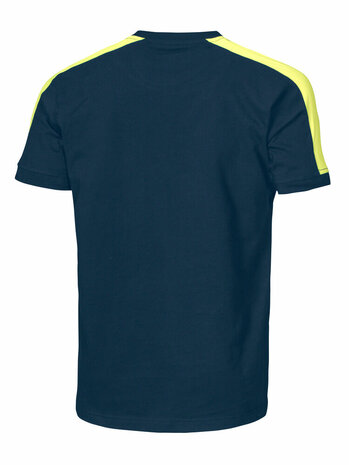 Projob 2019 T-shirt met fluo inzetstukken Marine/Geel