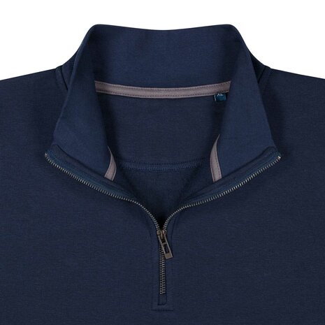 B2B Zipneck Band Sweater Mason Antracite