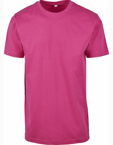 Build Your Brand T-Shirt Round Neck Hibiskus Pink