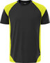 Fristads Heavy T-shirt 7046 Zwart/hi-vis geel 