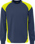 Fristads Heavy T-shirt lange mouw 7071 Marineblauw/hi-vis geel 
