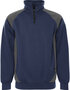 Fristads Sweater met korte rits 7048 Marineblauw/grijs 