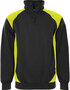 Fristads Sweater met korte rits 7048 Zwart/hi-vis geel