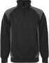 Fristads Sweater met korte rits 7048 Zwart/grijs 