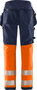 Fristads High vis green werkbroek stretch klasse 1 2643 Hi-vis oranje/marineblauw