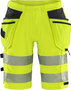 Fristads High vis green stretch korte broek klasse 2 2646 Hi-vis geel/zwart