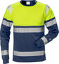 Fristads High vis T-shirt met lange mouwen klasse 1 7519 Hi-vis geel/marineblauw
