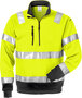 Fristads High vis sweatshirt met korte rits klasse 3 728 Hi-vis geel/zwart