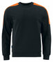 Projob 2125 sweater ronde hals met fluo inzetstukken Zwart/Oranje